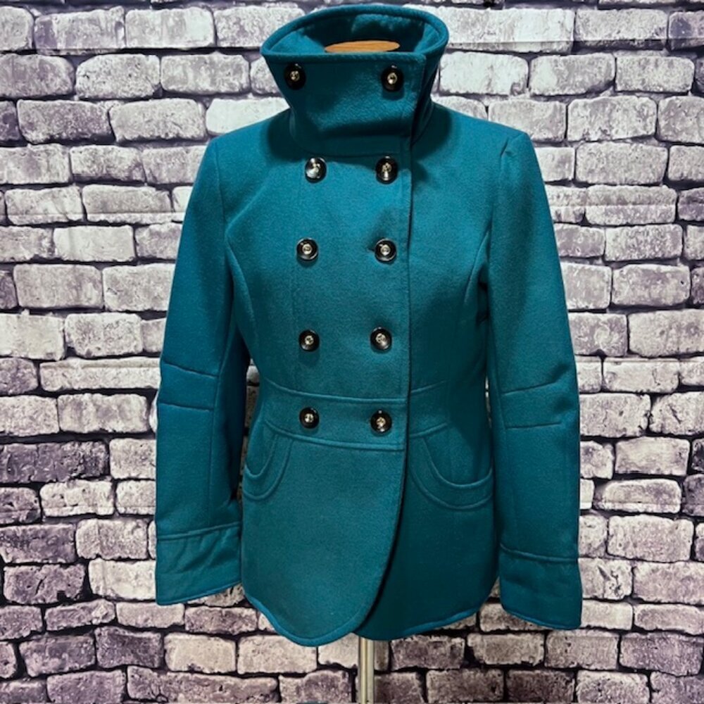 George Teal Button Down Double Breasted Jacket Size M - Picture 2 of 7
